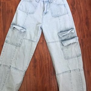 Light blue Cargo Wide Legs Jeans